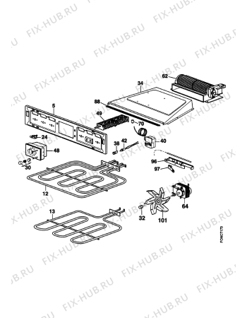 Взрыв-схема плиты (духовки) Electrolux EOB895K1 - Схема узла Electrical equipment